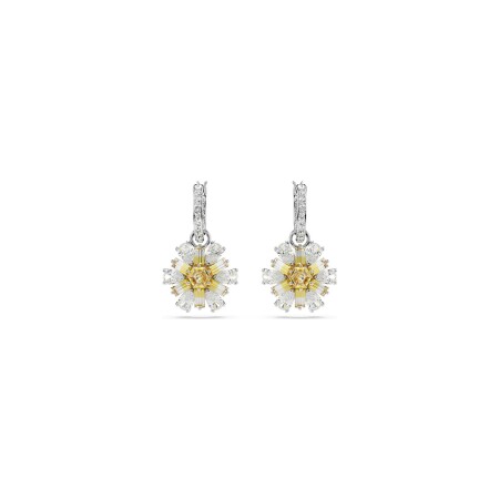 Boucles d'oreilles Swarovski Idyllia en métal rhodié, cristaux et oxyde de zirconium