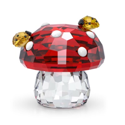 Décoration Swarovski Idyllia Champignon et coccinelles en cristaux Swarovski