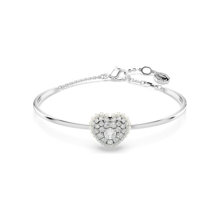 Bracelet Swarovski Hyperbola en métal rhodié, cristaux et oxyde de zirconium