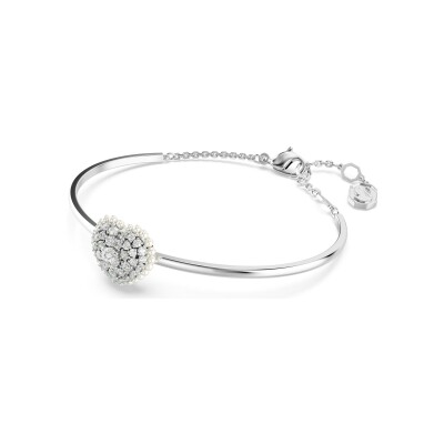 Bracelet Swarovski Hyperbola en métal rhodié, cristaux et oxyde de zirconium