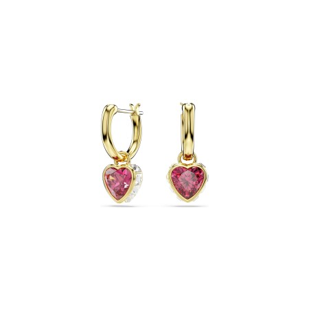 Boucles d'oreilles Swarovski Chroma en métal doré, cristaux et oxyde de zirconium