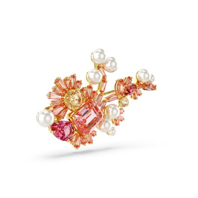 Broche Swarovski Gema en métal doré et cristaux Swarovski