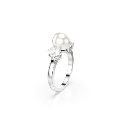 Bague Cocktail Swarovski Matrix en métal rhodié et cristaux Swarovski, taille 52