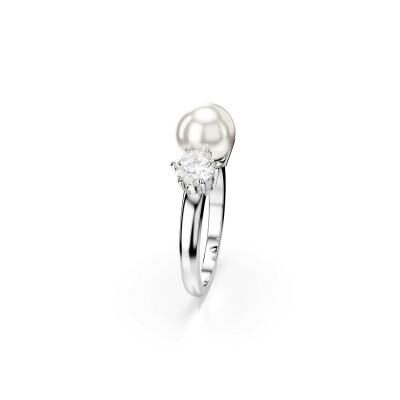 Bague Cocktail Swarovski Matrix en métal rhodié et cristaux Swarovski, taille 52