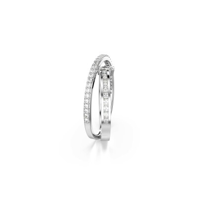 Bague Swarovski Hyperbola Spin en métal rhodié et cristaux Swarovski, taille 50