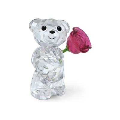 Figurine Swarovski Ourson Kris Une Rose d’Amour en cristaux Swarovski