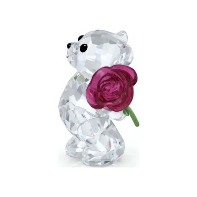 Figurine Swarovski Ourson Kris Une Rose d’Amour en cristaux Swarovski