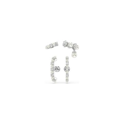 Boucle d'oreille manchette Swarovski Matrix en métal rhodié et cristaux Swarovski