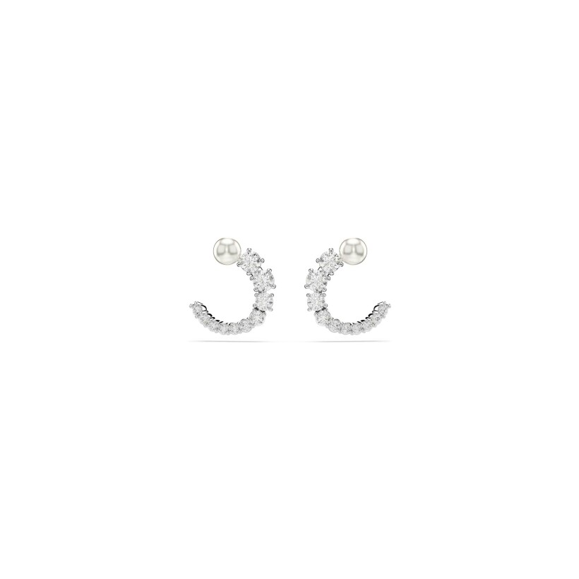 Boucles d'oreilles Swarovski Matrix en métal rhodié et cristaux swarovski