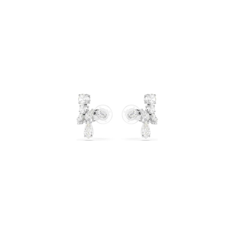 Boucles d'oreilles Swarovski Matrix en métal rhodié et cristaux Swarovski