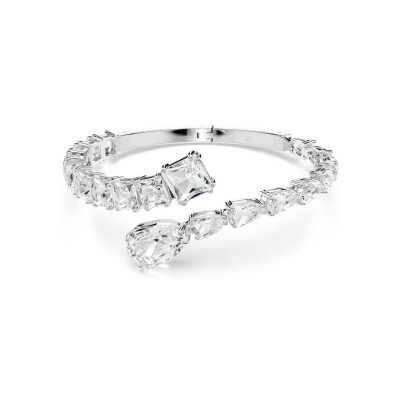 Bracelet Manchette Swarovski Matrix en métal rhodié et cristaux Swarovski, taille M