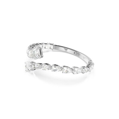 Bracelet Manchette Swarovski Matrix en métal rhodié et cristaux Swarovski, taille M