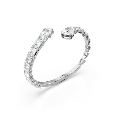 Bracelet Manchette Swarovski Matrix en métal rhodié et cristaux Swarovski, taille M