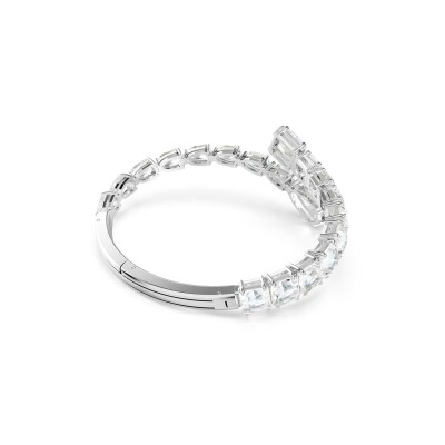 Bracelet Manchette Swarovski Matrix en métal rhodié et cristaux Swarovski, taille M