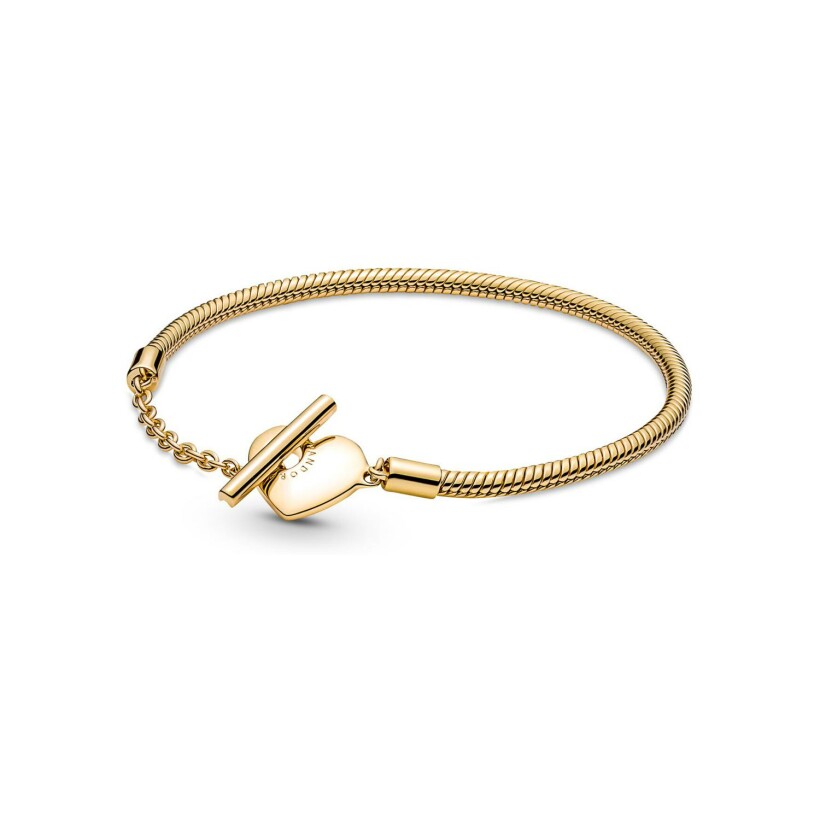 Bracelet Pandora maille serpent en métal doré, 19cm