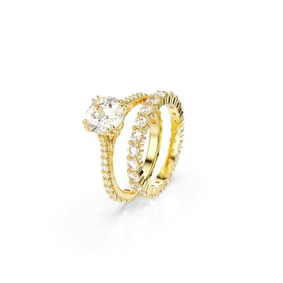 Bague Cocktail Swarovski Stilla en métal doré et cristaux Swarovski, taille 52