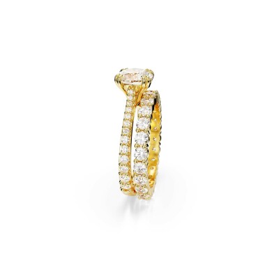 Bague Cocktail Swarovski Stilla en métal doré et cristaux Swarovski, taille 52