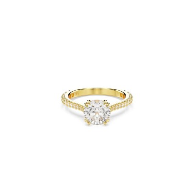 Bague Cocktail Swarovski Stilla en métal doré et cristaux Swarovski, taille 52