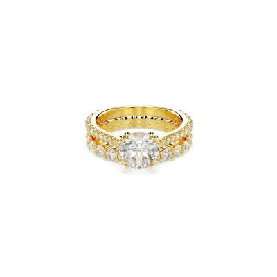 Bague Cocktail Swarovski Stilla en métal doré et cristaux Swarovski, taille 60