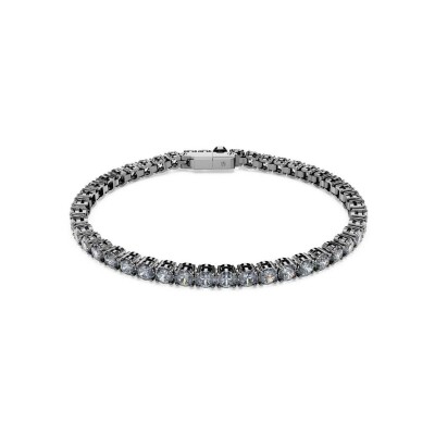 Bracelet Tennis Swarovski Matrix en ruthénium et cristaux Swarovski, taille M