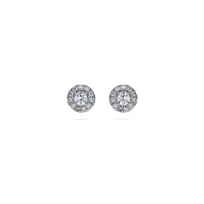 Clous d’oreilles Swarovski Eternity en argent et diamant de synthèse