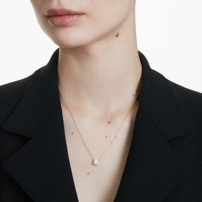 Collier solitaire Swarovski Eternity en or jaune et diamant de synthèse