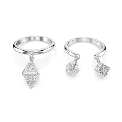 Bague Swarovski Dextera en métal rhodié et cristaux Swarovski, taille 55