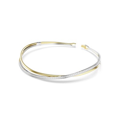Collier Choker Swarovski Hyperbola Spin en métal rhodié, métal doré et cristaux Swarovski