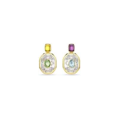 Boucles d'oreilles pendantes Swarovski Chroma en métal doré et cristaux Swarovski