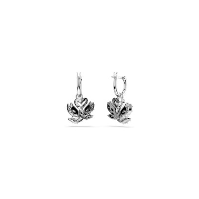 Boucles d'oreilles pendantes Swarovski Swan en métal rhodié et cristaux Swarovski