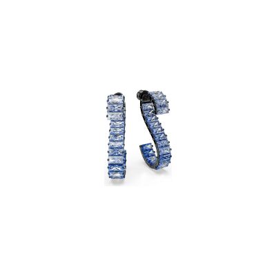 Boucles d'oreilles pendantes Swarovski Matrix en métal plaqué ruthénium et cristaux Swarovski