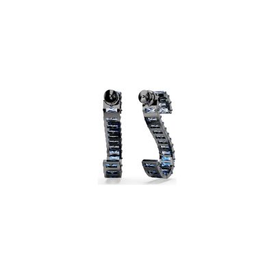 Boucles d'oreilles pendantes Swarovski Matrix en métal plaqué ruthénium et cristaux Swarovski