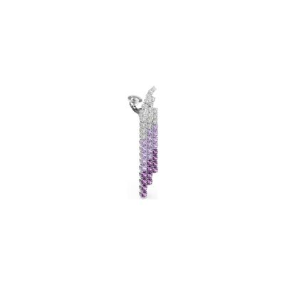 Boucles d'oreilles clip Swarovski Matrix en métal rhodié et cristaux Swarovski