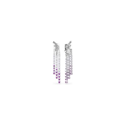 Boucles d'oreilles clip Swarovski Matrix en métal rhodié et cristaux Swarovski