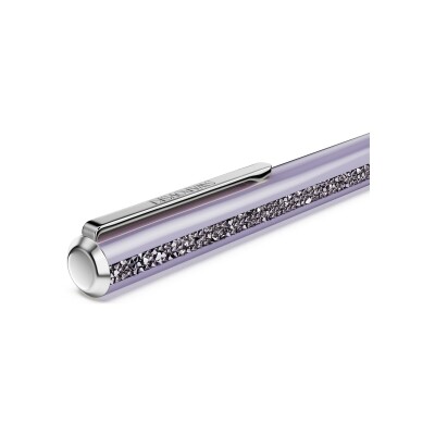 Stylo à bille Swarovski Crystal Shimmer violet en métal argenté et cristaux Swarovski