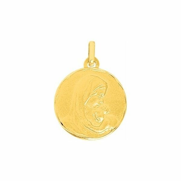 Médaille Vierge à l'enfant en or jaune