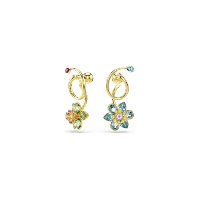 Boucles d'oreilles pendantes Swarovski Idyllia en métal doré et cristaux Swarovski