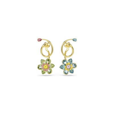 Boucles d'oreilles pendantes Swarovski Idyllia en métal doré et cristaux Swarovski