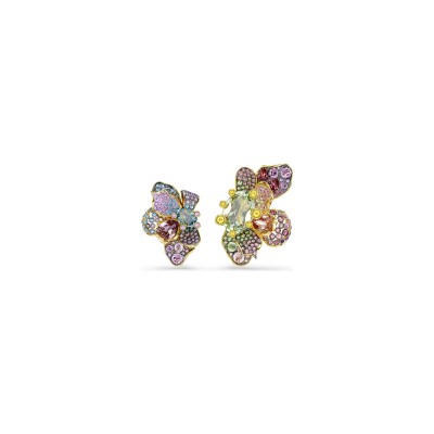 Boucles d'oreilles clip Swarovski Idyllia en métal doré et métal rhodié et cristaux Swarovski