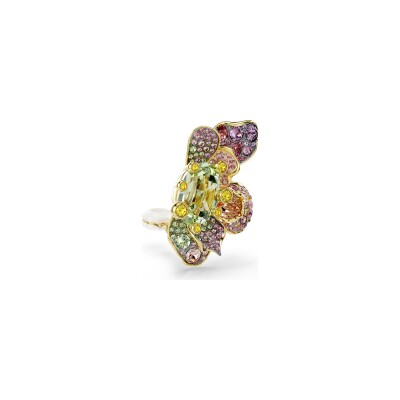 Boucles d'oreilles clip Swarovski Idyllia en métal doré et métal rhodié et cristaux Swarovski