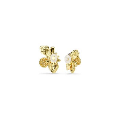 Boucles d'oreilles clip Swarovski Idyllia en métal doré et métal rhodié et cristaux Swarovski