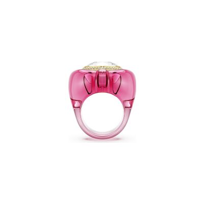 Bague cocktail Swarovski Dulcis en métal doré et cristaux Swarovski, taille 55