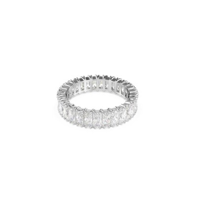 Bague Swarovski Matrix en métal rhodié et cristaux Swarovski, taille 50