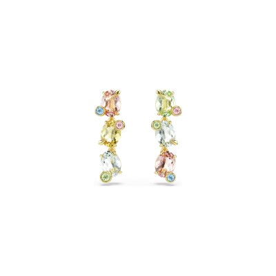 Boucles d'oreilles pendantes Swarovski Gema en métal doré et cristaux Swarovski