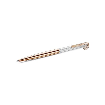 Stylo à bille Swarovski Crystalline cygne en métal doré rose et cristaux Swarovski