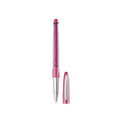 Stylo Roller Swarovski Crystalline Rose en métal chromé et cristaux Swarovski
