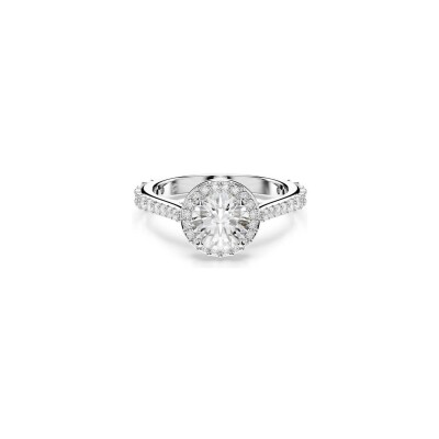 Bague Cocktail Swarovski Una Angelic en métal rhodié et cristaux Swarovski, taille 52