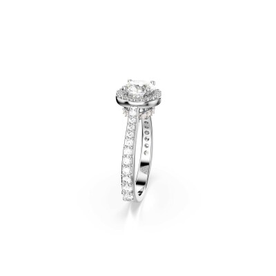 Bague Cocktail Swarovski Una Angelic en métal rhodié et cristaux Swarovski, taille 52
