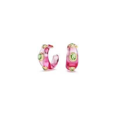 Boucles d'oreilles anneaux Swarovski Dulcis en métal doré et cristaux Swarovski