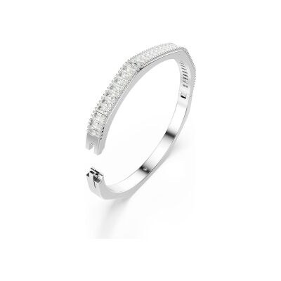 Bracelet jonc Swarovski Matrix en métal rhodié et cristaux Swarovski, taille S